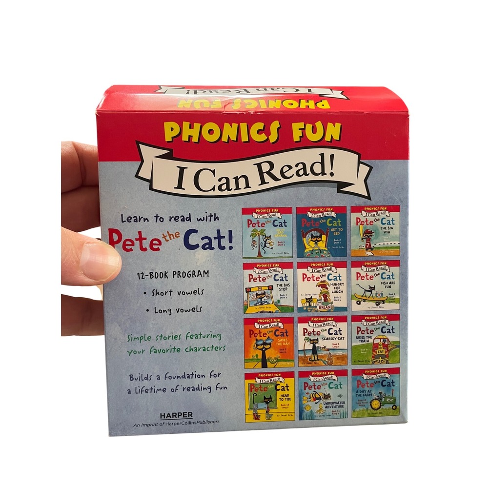 Pete the Cat Phonics I Can Read 12 Book Set Short & Long Vowels Harper Collins